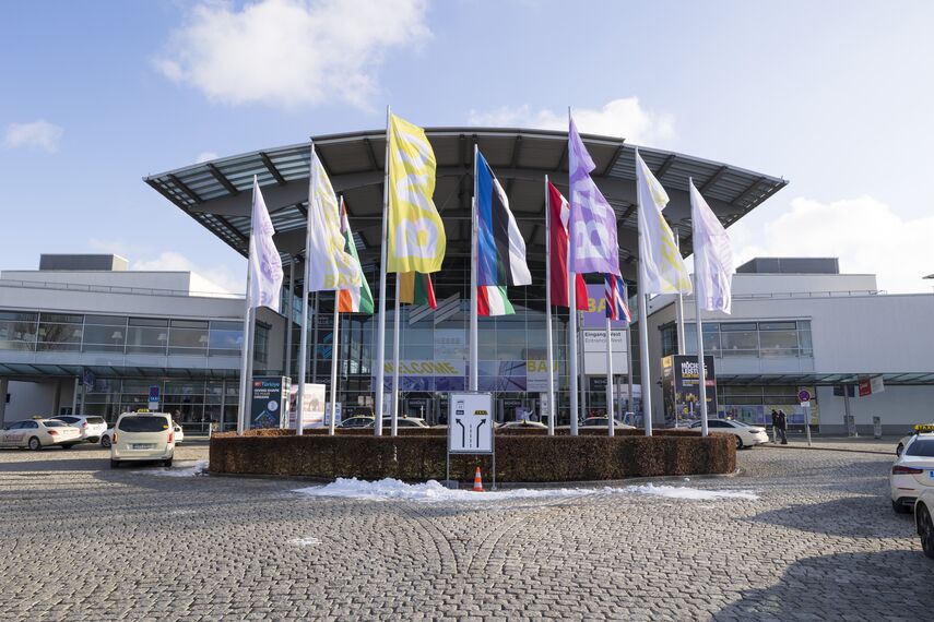 BAU fair entrance, outside view.