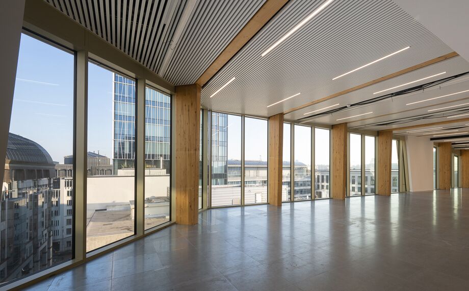 ConceptWall 50 Façades and MasterLine 8 Windows - The First located in Brussels, Belgium