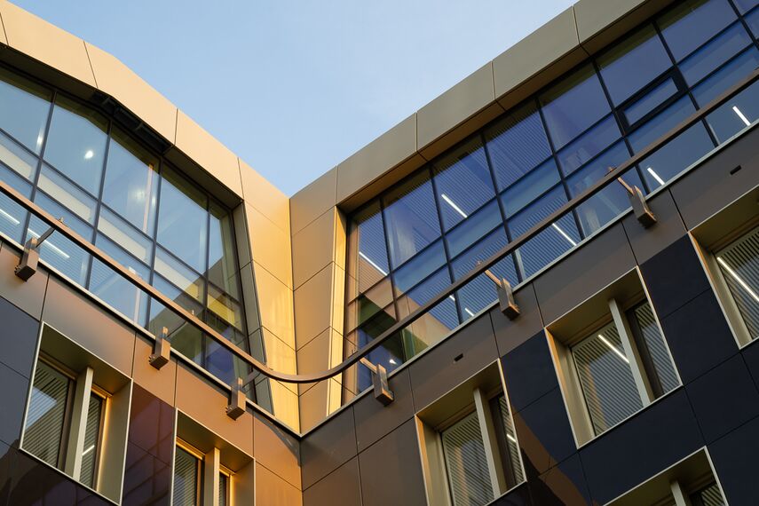 ConceptWall 50 Façades and MasterLine 8 Windows - The First located in Brussels, Belgium