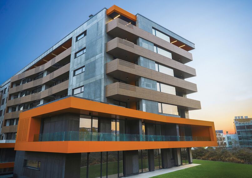 ConceptWall 50 Façades, ConceptSystem 77 Windows and CS 77 Panel Door Doors - Apartmentcomplex Ruhouse located in Sofia, Bulgaria