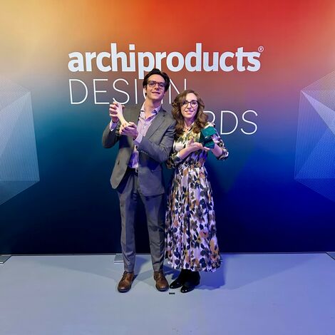 Two Reynaers Aluminium Italy colleagues at the 2024 ADA awards.