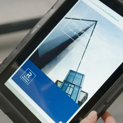 EPD report on a black tablet.