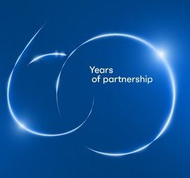 60 years of partnership logo.
